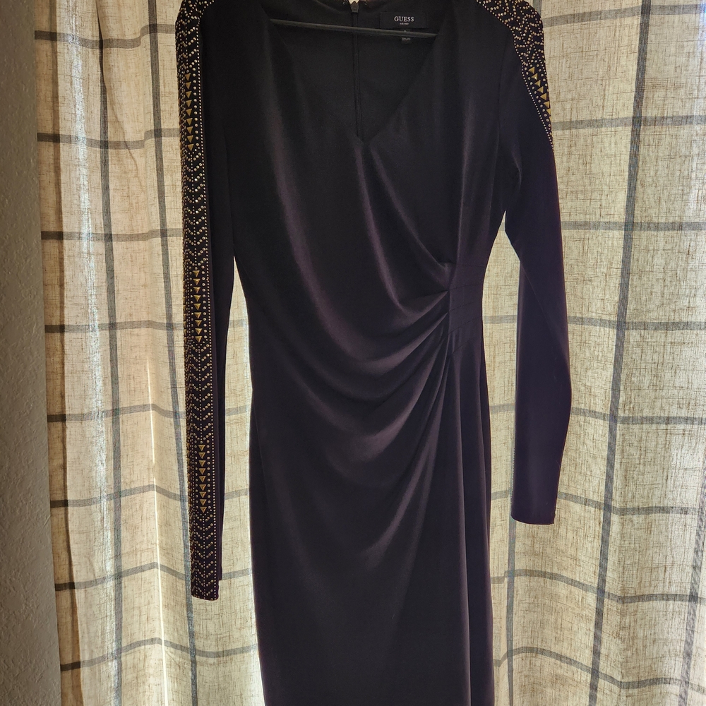 Elegant Black Dress with Gold Accents